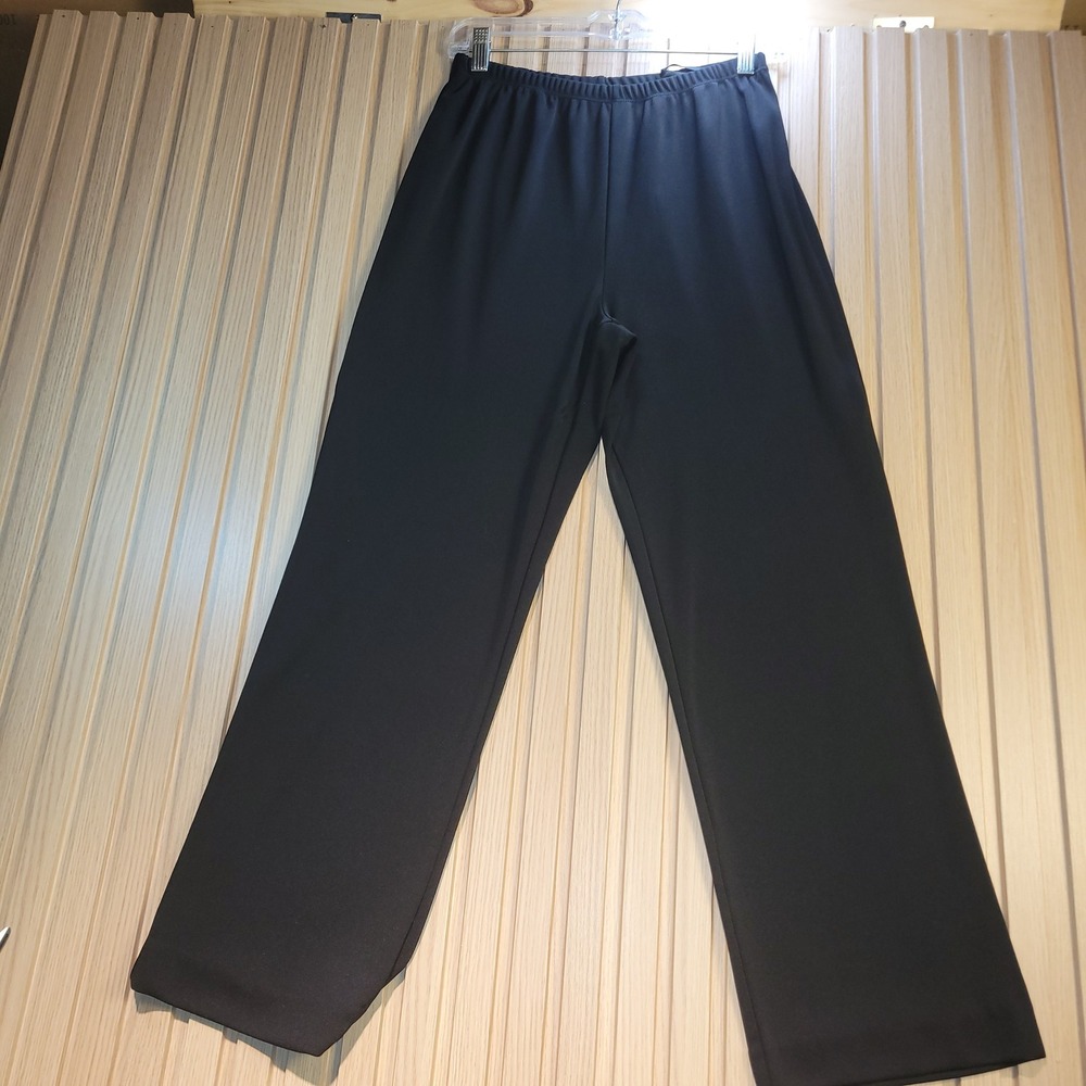 Karen Scott Womens Black Elastic Waist Pull On Straight Leg Knit Pants Size S